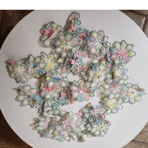 Embroidered Lace Appliques Floral Motifs